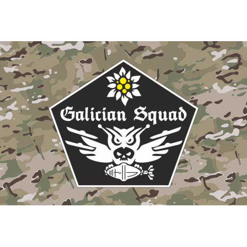 Прапор Роти ударних БПЛА «GALICIAN SQUAD» 1 СБ 10 ОГШБр ЗСУ. Варіант-04 Прапор Роти ударних БПЛА «GALICIAN SQUAD» 1 СБ 10 ОГШБр ЗСУ. Варіант-04