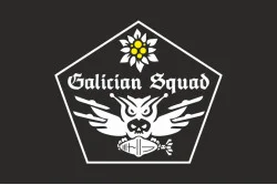 Флаг Роты ударных БПЛА «GALICIAN SQUAD» 1 СБ 10 ОГШБр ВСУ. Вариант-06 Флаг Роты ударных БПЛА «GALICIAN SQUAD» 1 СБ 10 ОГШБр ВСУ. Вариант-06