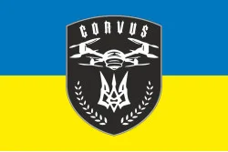 Прапор Підрозділу ударних БПЛА «Corvus» 93 ОМБр ЗСУ. Варіант-01