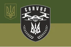Прапор Підрозділу ударних БПЛА «Corvus» 93 ОМБр ЗСУ. Варіант-05