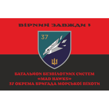Прапор ББС (Батальйон безпілотних систем) «Mad Hawks» 37 ОБрМП ВМС ЗСУ. Варіант-08