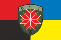 Прапор Підрозділу розвідувальних та ударних БПЛА «ОЧІ» 120 ОРБ ЗСУ. Варіант-03