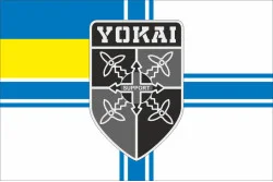 Флаг Подразделения БПЛА «Yokai» 2 БМП 35 ОБрМП ВМС ВСУ. Вариант-04 Флаг Подразделения БПЛА «Yokai» 2 БМП 35 ОБрМП ВМС ВСУ. Вариант-04