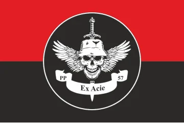 Прапор РУБпАК «Ex Acie» 57 ОМПБр ЗСУ. Варіант-02 Прапор РУБпАК «Ex Acie» 57 ОМПБр ЗСУ. Варіант-02