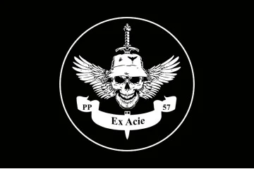 Прапор РУБпАК «Ex Acie» 57 ОМПБр ЗСУ. Варіант-06 Прапор РУБпАК «Ex Acie» 57 ОМПБр ЗСУ. Варіант-06