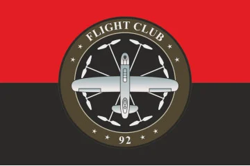 Прапор Роти розвідувальних БПЛА «Flight Club» 92 ОМБр ЗСУ. Варіант-02 Прапор Роти розвідувальних БПЛА «Flight Club» 92 ОМБр ЗСУ. Варіант-02