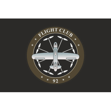Прапор Роти розвідувальних БПЛА «Flight Club» 92 ОМБр ЗСУ. Варіант-06 Прапор Роти розвідувальних БПЛА «Flight Club» 92 ОМБр ЗСУ. Варіант-06
