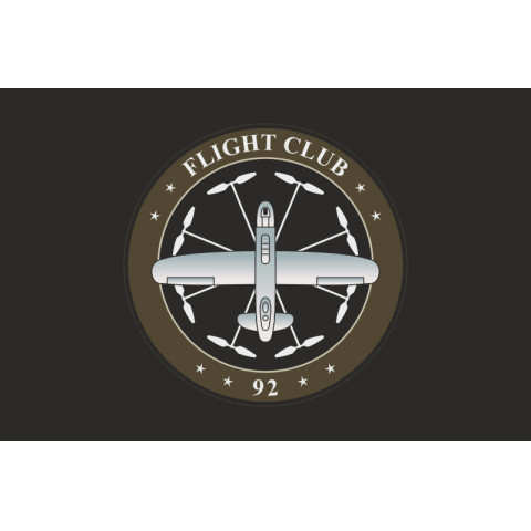 Прапор Роти розвідувальних БПЛА «Flight Club» 92 ОМБр ЗСУ. Варіант-06 Прапор Роти розвідувальних БПЛА «Flight Club» 92 ОМБр ЗСУ. Варіант-06