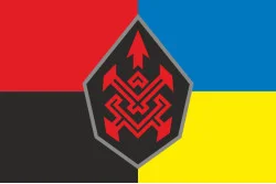 Прапор Підрозділу ударних безпілотних «Списи Одіна» 118 ОМБр ЗСУ. Варіант-03 Прапор Підрозділу ударних безпілотних «Списи Одіна» 118 ОМБр ЗСУ. Варіант-03