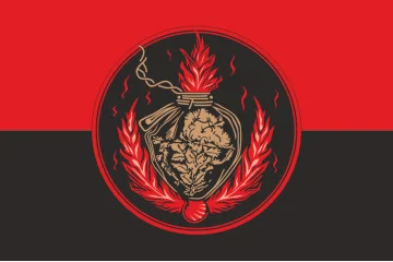Прапор РУБпАК «Ignis Vindicta» 2 МЕХБАТ 47 ОМБр ЗСУ «Магура». Варіант-02 Прапор РУБпАК «Ignis Vindicta» 2 МЕХБАТ 47 ОМБр ЗСУ «Магура». Варіант-02
