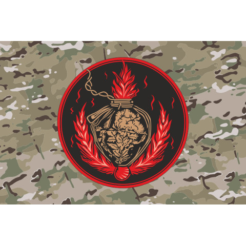 Флаг РУБпАК «Ignis Vindicta» 2 МЕХБАТ 47 ОМБр ВСУ «Магура». Вариант-04 Флаг РУБпАК «Ignis Vindicta» 2 МЕХБАТ 47 ОМБр ВСУ «Магура». Вариант-04
