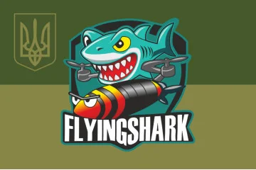 Прапор РУБпАК «Flying Shark» 40 ОБрБО ВМС ЗСУ. Варіант-06