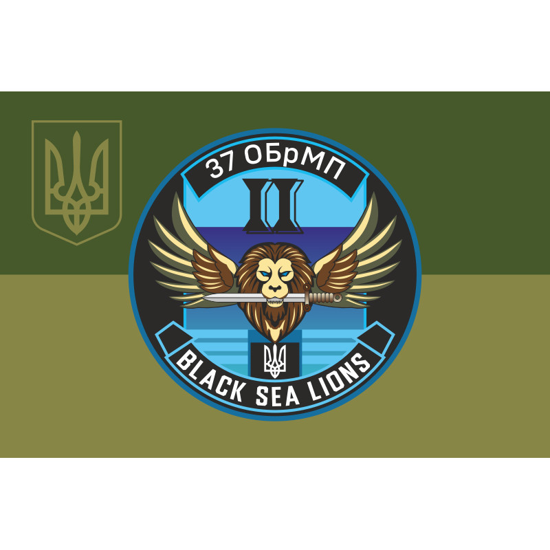 Флаг Подразделения БПЛА «Black Sea Lions» 37 ОБрМП ВМС ВСУ. Вариант-08 Флаг Подразделения БПЛА «Black Sea Lions» 37 ОБрМП ВМС ВСУ. Вариант-08