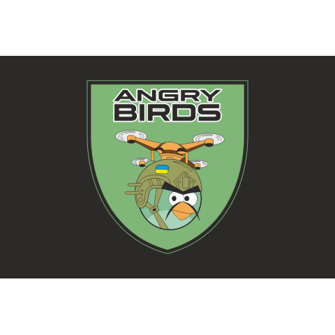 Флаг Сводного отряда ударных БПЛА «Angry Birds» ВСУ. Вариант-07