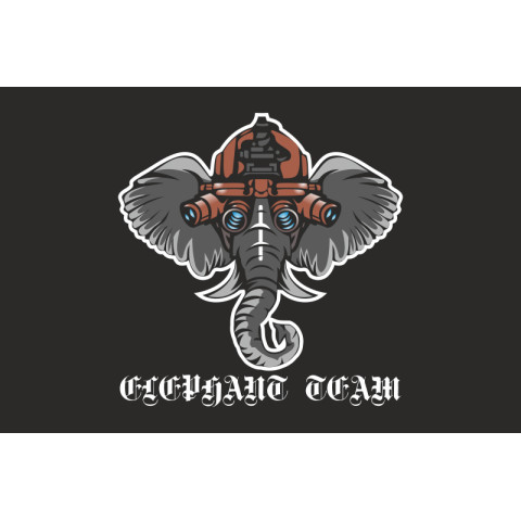 Прапор Підрозділу наземної та повітряної розвідки «ELEPHANT TEAM» ДПСУ. Варіант-01 Прапор Підрозділу наземної та повітряної розвідки «ELEPHANT TEAM» ДПСУ. Варіант-01