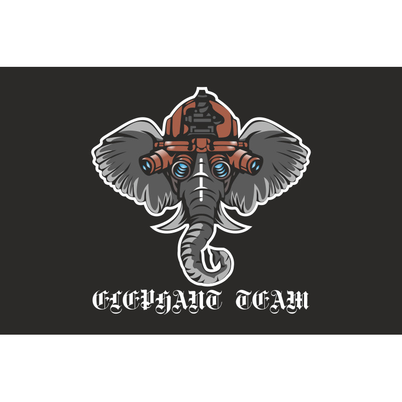 Прапор Підрозділу наземної та повітряної розвідки «ELEPHANT TEAM» ДПСУ. Варіант-01 Прапор Підрозділу наземної та повітряної розвідки «ELEPHANT TEAM» ДПСУ. Варіант-01