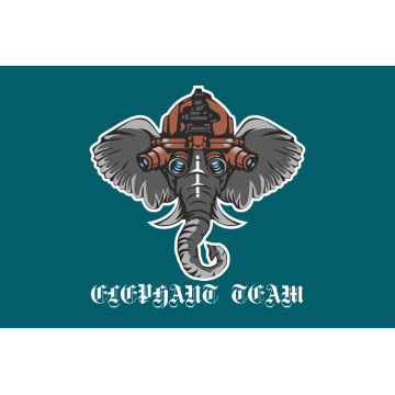 Прапор Підрозділу наземної та повітряної розвідки «ELEPHANT TEAM» ДПСУ. Варіант-02