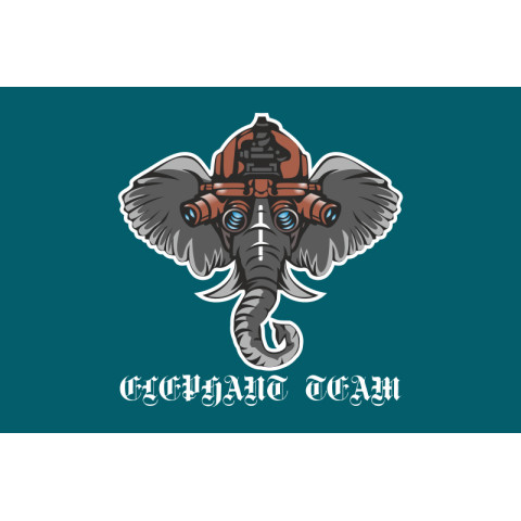 Прапор Підрозділу наземної та повітряної розвідки «ELEPHANT TEAM» ДПСУ. Варіант-02 Прапор Підрозділу наземної та повітряної розвідки «ELEPHANT TEAM» ДПСУ. Варіант-02