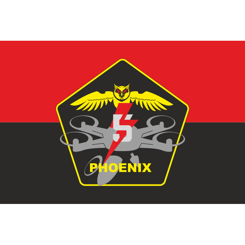Флаг Подразделения ударных БПЛА «Phoenix» 5 ОШБр ВСУ. Вариант-02 Флаг Подразделения ударных БПЛА «Phoenix» 5 ОШБр ВСУ. Вариант-02
