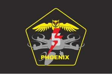 Флаг Подразделения ударных БПЛА «Phoenix» 5 ОШБр ВСУ. Вариант-06 Флаг Подразделения ударных БПЛА «Phoenix» 5 ОШБр ВСУ. Вариант-06