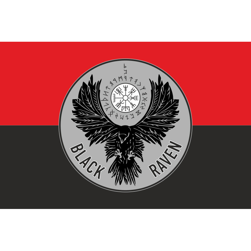 Флаг РУБпАК «Black Raven» 93 ОМБр ВСУ. Вариант-02 Флаг РУБпАК «Black Raven» 93 ОМБр ВСУ. Вариант-02
