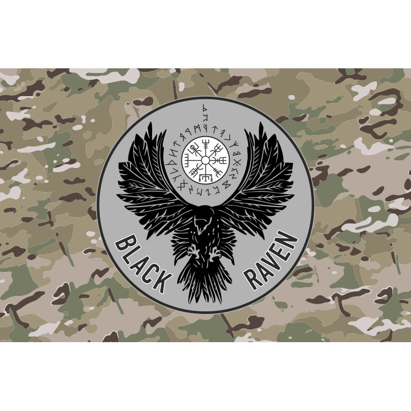 Флаг РУБпАК «Black Raven» 93 ОМБр ВСУ. Вариант-04 Флаг РУБпАК «Black Raven» 93 ОМБр ВСУ. Вариант-04