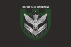 Прапор ББпС (батальйон безпілотних систем) «Запорізькі сапсани» 110 ОБрТрО ЗСУ. Варіант-06 Прапор ББпС (батальйон безпілотних систем) «Запорізькі сапсани» 110 ОБрТрО ЗСУ. Варіант-06