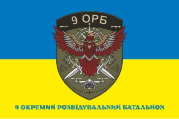 Флаг 9 ОРБ (отдельный разведывательный батальон) ВСУ. Вариант-02