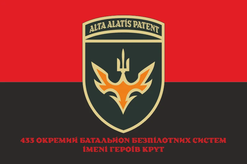 Флаг 433 ОББпС (отдельный батальон беспилотных систем) ВСУ. Вариант-12 Флаг 433 ОББпС (отдельный батальон беспилотных систем) ВСУ. Вариант-12