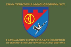 Флаг 1 БТрО (батальон территориальной обороны) 112 ОБрТрО ВСУ. Вариант-04 Флаг 1 БТрО (батальон территориальной обороны) 112 ОБрТрО ВСУ. Вариант-04