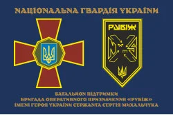 Прапор Батальйону підтримки 4 БрОП НГУ «Рубіж». Варіант-01