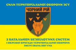 Флаг 2 ББпС (батальон беспилотных систем) «Черный рой» 1 ОБрТрО ВСУ. Вариант-06 Флаг 2 ББпС (батальон беспилотных систем) «Черный рой» 1 ОБрТрО ВСУ. Вариант-06