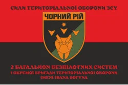 Флаг 2 ББпС (батальон беспилотных систем) «Черный рой» 1 ОБрТрО ВСУ. Вариант-08 Флаг 2 ББпС (батальон беспилотных систем) «Черный рой» 1 ОБрТрО ВСУ. Вариант-08