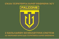 Прапор 2 ББпС (батальйон безпілотних систем) «Falcons» 117 ОБрТрО ЗСУ. Варіант-04 Прапор 2 ББпС (батальйон безпілотних систем) «Falcons» 117 ОБрТрО ЗСУ. Варіант-04