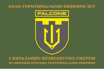 Прапор 2 ББпС (батальйон безпілотних систем) «Falcons» 117 ОБрТрО ЗСУ. Варіант-04 Прапор 2 ББпС (батальйон безпілотних систем) «Falcons» 117 ОБрТрО ЗСУ. Варіант-04