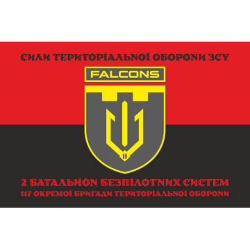 Флаг 2 ББпС (батальон беспилотных систем) «Falcons» 117 ОБрТрО ВСУ. Вариант-08 Флаг 2 ББпС (батальон беспилотных систем) «Falcons» 117 ОБрТрО ВСУ. Вариант-08