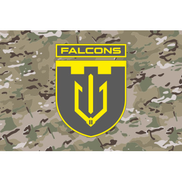 Флаг 2 ББпС (батальон беспилотных систем) «Falcons» 117 ОБрТрО ВСУ. Вариант-11 Флаг 2 ББпС (батальон беспилотных систем) «Falcons» 117 ОБрТрО ВСУ. Вариант-11