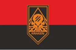 Прапор 21 ОПБпС (окремий полк безпілотних систем «KRAKEN 1654» ЗСУ. Варіант-06