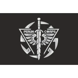 Флаг ББпС (батальон беспилотных систем) «Perun Corps» 79 ОДШБр ДШВ ВСУ. Вариант-01 Флаг ББпС (батальон беспилотных систем) «Perun Corps» 79 ОДШБр ДШВ ВСУ. Вариант-01