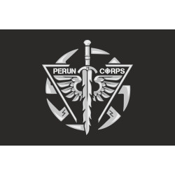 Прапор ББпС (батальйон безпілотних систем) «Perun Corps» 79 ОДШБр ДШВ ЗСУ. Варіант-01 Прапор ББпС (батальйон безпілотних систем) «Perun Corps» 79 ОДШБр ДШВ ЗСУ. Варіант-01