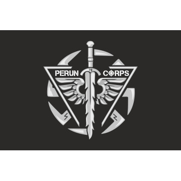 Флаг ББпС (батальон беспилотных систем) «Perun Corps» 79 ОДШБр ДШВ ВСУ. Вариант-01 Флаг ББпС (батальон беспилотных систем) «Perun Corps» 79 ОДШБр ДШВ ВСУ. Вариант-01