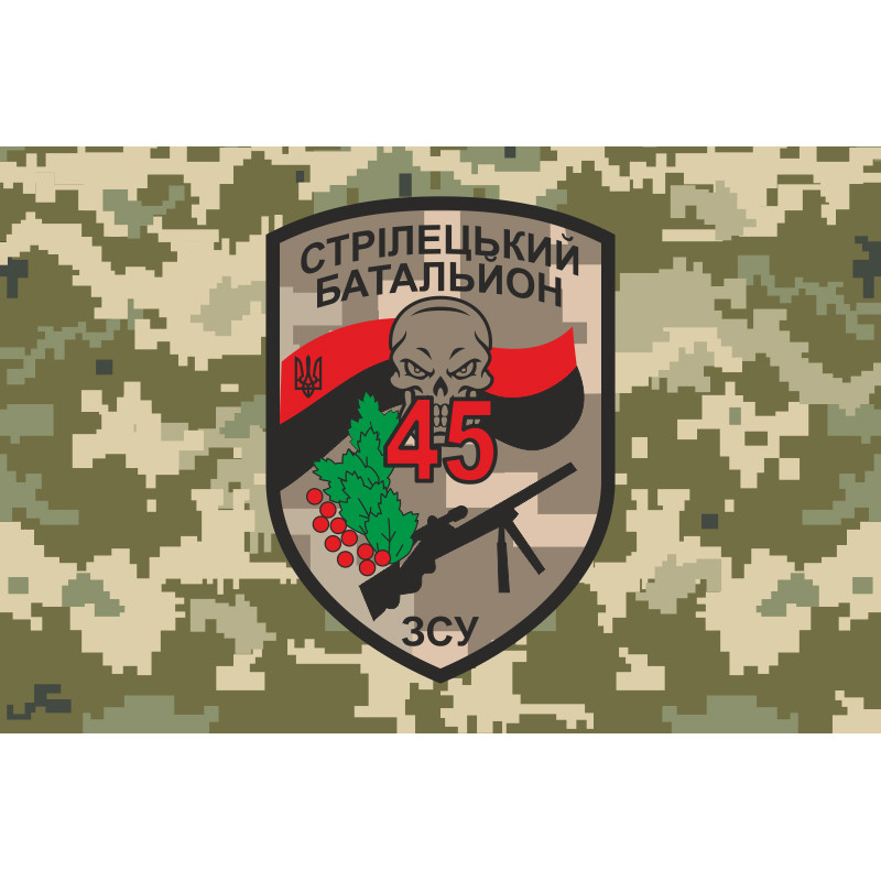 Флаг 45 ОСБ (отдельный стрелковый батальон) ВСУ. Вариант-05 Флаг 45 ОСБ (отдельный стрелковый батальон) ВСУ. Вариант-05