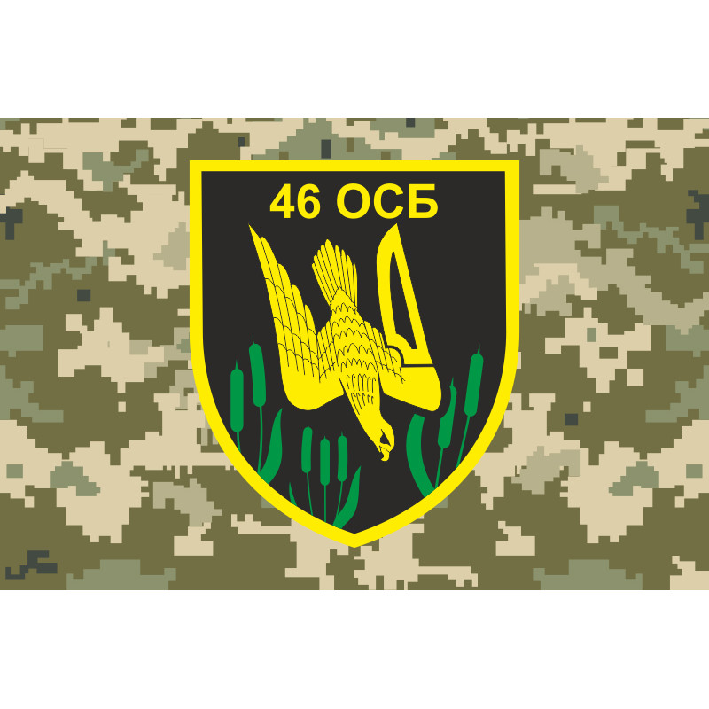 Прапор 46 ОСБ (окремий стрілецький батальйон) ЗСУ. Варіант-05 Прапор 46 ОСБ (окремий стрілецький батальйон) ЗСУ. Варіант-05