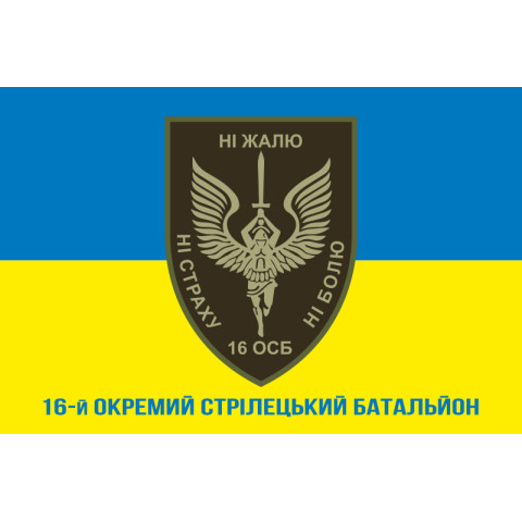 Флаг 16 ОСБ (отдельный стрелковый батальон) ВСУ. Вариант-02
