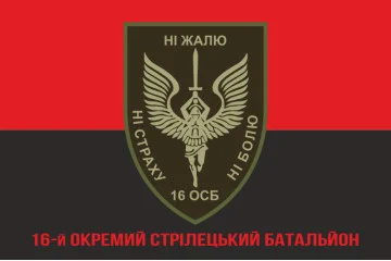Флаг 16 ОСБ (отдельный стрелковый батальон) ВСУ. Вариант-04 Флаг 16 ОСБ (отдельный стрелковый батальон) ВСУ. Вариант-04