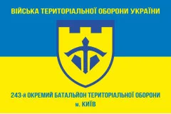 Флаг 243 ОБТрО (отдельный батальон Территориальной обороны) ВСУ. Вариант-04