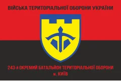 Флаг 243 ОБТрО (отдельный батальон Территориальной обороны) ВСУ. Вариант-08