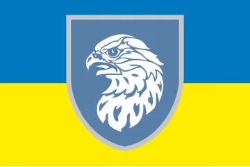 Флаг 383 ОБр БпАК (отдельная бригада беспилотных авиационных комплексов) ВСУ. Вариант-01 Флаг 383 ОБр БпАК (отдельная бригада беспилотных авиационных комплексов) ВСУ. Вариант-01