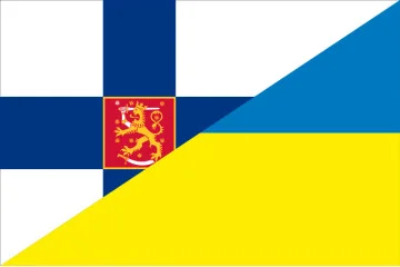 Флаг Украина-Финляндия (дружественный). Вариант-01 Флаг Украина-Финляндия (дружественный). Вариант-01