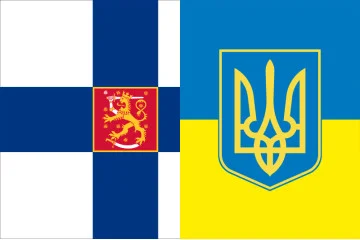 Флаг Украина-Финляндия (дружественный). Вариант-03 Флаг Украина-Финляндия (дружественный). Вариант-03